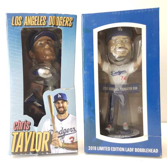 Los Angeles Dodgers MLB Chris Taylor and Kenley Jansen Bobblehead Collectors Bundle image number 1