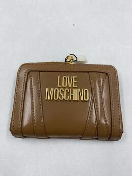 Authentic Love Moschino Brown Zip Compact Wallet