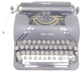 Vintage 1940's Smith Corona Sterling 4A Series Black Manual Typewriter With Case alternative image