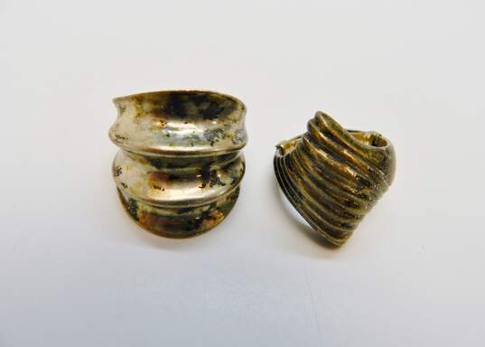 Artisan 925 Sterling Silver Ribbed Conch Rings 27.1g image number 1