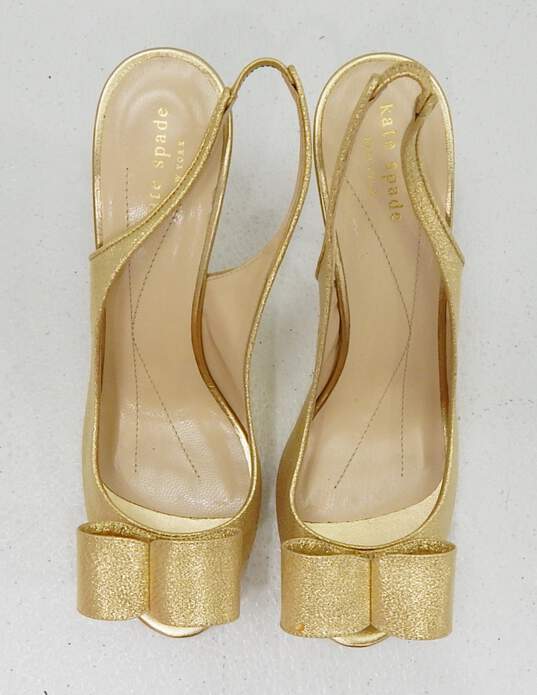 Kate Spade New York Gold Sparkle Heels Size 8.5 image number 2