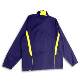 Mens Blue Pockets Full-Zip Mock Neck Windbreaker Jacket Size Large alternative image