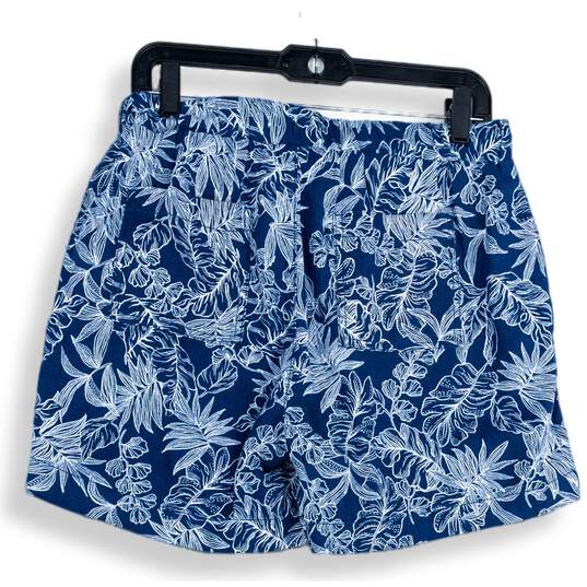NWT Briggs Womens Blue White Slash Pocket Drawstring Bermuda Shorts Size M image number 2