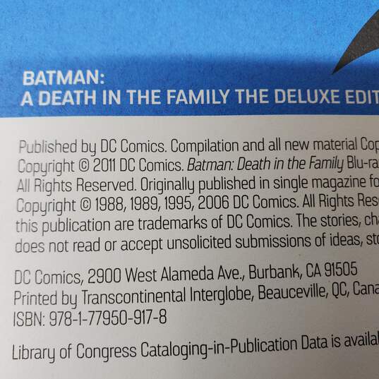 DC Comics Batman A Death In The Family Graphic Novel HB Book image number 3