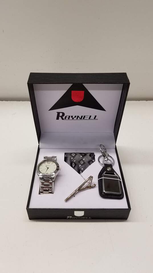 Raynell Boxed 4 Piece Men's Gift Set Watch Tie Clip Key Chain image number 2