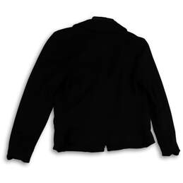 NWT Womens Black Long Sleeve Collared Full Zip Motorcycle Jacket Size M alternative image
