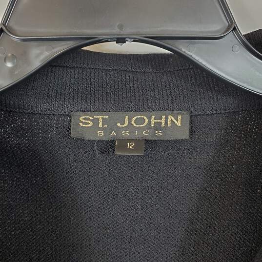 St. John Basics Women Black Blazer Sz. 12 image number 3