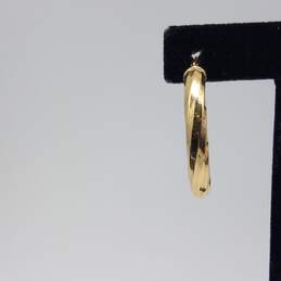 14k Gold Twist 5mm Tubular 1.5" Hoop Earrings 4.8g alternative image