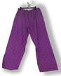 Womens Purple Blue Elastic Waist Front Pockets Straight Leg Pajamas Pants Sz XL image number 3