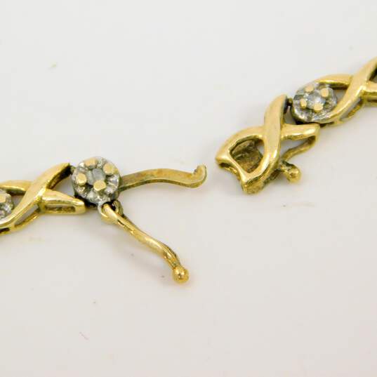 10K Yellow Gold 0.58 CTTW Diamond Tennis Bracelet 4.9g image number 5