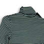 Womens Black Green Striped Long Sleeve Turtleneck Pullover Sweater Size S image number 3
