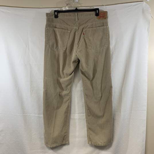 Men's Beige Corduroy Levi's Jeans 505 Regular Fit Jeans, Sz. 40x30 image number 2