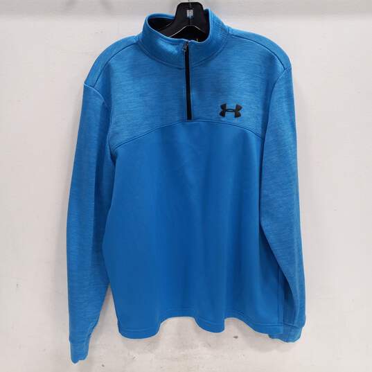 Under Armour Men's Blue 1/4 Zip Pullover Jacket Sweater Size L image number 1