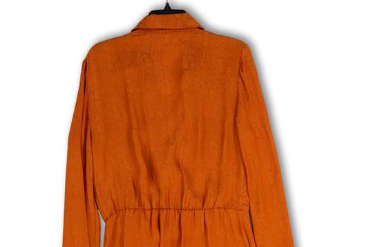 NWT Womens Orange Simone Notch Lapel Long Sleeve Cinnabar Mini Dress Size M image number 4