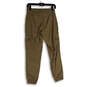 NWT Womens Khaki Flat Front Cargo Pocket Ankle Leg Jogger Pants Size 26 image number 2