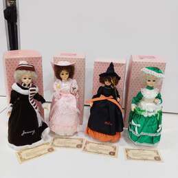4pc Bundle of Vintage Brinn's Monthly Collectible Music Box Dolls IOB