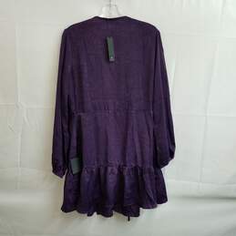 Lulus Purple Satin Long Sleeve Wrap Dress Size XL alternative image