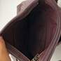 Womens Burgundy Leather Inner Pockets Zip Crossbody Strap Shoulder Bag image number 7