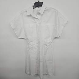 Abercrombie & Fitch White Button Up Collared Short Sleeve Shirt Dress