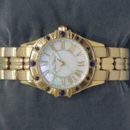 Lucien Piccard 26988YLBU MOP Dial & Sapphire Encrusted Bezel Gold Tone Watch alternative image