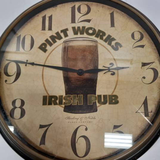 Sterling & Noble Pint Works Irish Pub Wall Clock image number 4