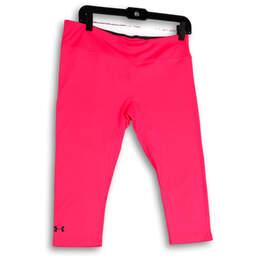Womens Pink Elastic Waist Stretch Pull-On Activewear Capri Leggings Size L