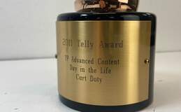 Telly Winners Trophy 11.5in Tall Television Showcase Award Bronze Stature 2011 alternative image