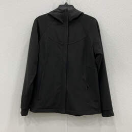 NWT Womens Black Pockets Long Sleeve Hooded Full Zip Jacket Size Small