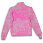 Womens Pink Tye-Dye Quarter Zip Kangaroo Pocket Pullover Sweatshirt Size XS image number 2