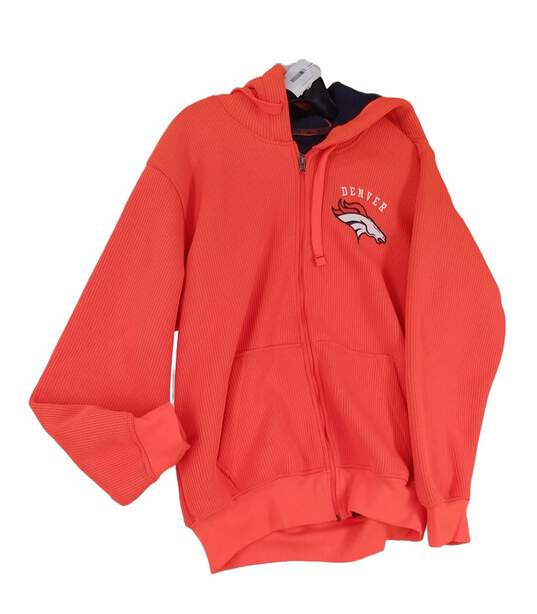 Womens Orange Denver Broncos Long Sleeve Full Zip Hoodie Size Large image number 1