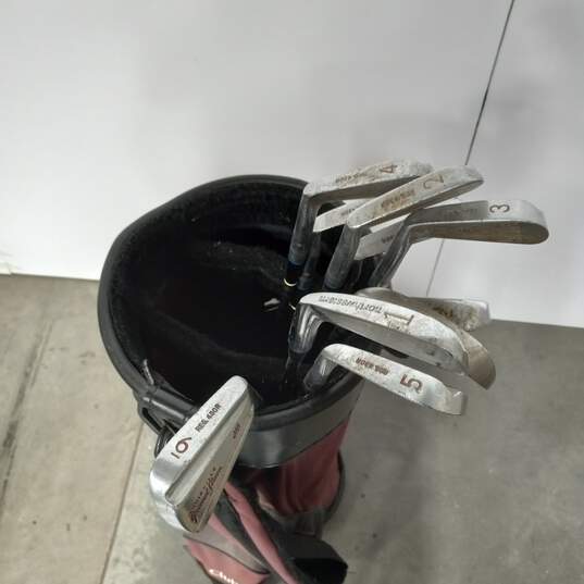 Bundle of 10 Assorted Golf Irons in Club King Golf Bag image number 2