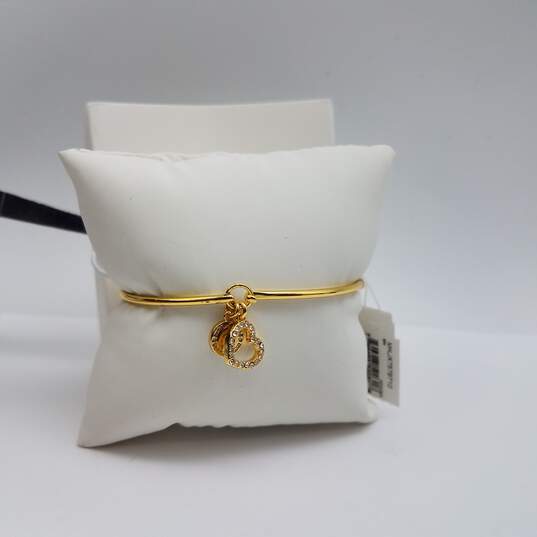 Michael Kors Gold Tone Crystal 2 Charm House & Eye Bracelet w/Tags 5.4g image number 1