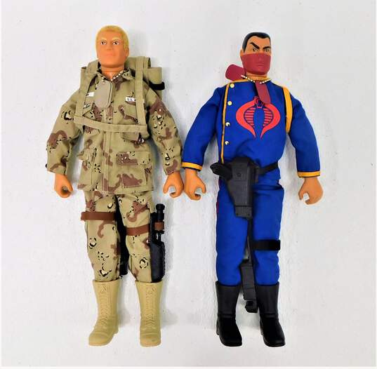VTG 1992 Hasbro G.I. Joe Hall Of Fame Cobra Commander & Duke Flocked Hair Action Figures image number 1