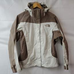The North Face HyVent Tan Hooded Full Zip Jacket S/P