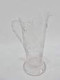 Vintage 10 Inch Floral Crystal Glass Pitcher image number 1