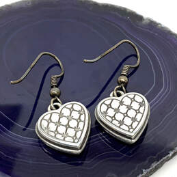 Designer Brighton Silver-Tone Enchanted Hearts Dangle Earrings w/ Box