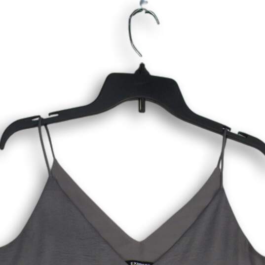 Express Womens Gray V-Neck Sleeveless Spaghetti Strap Pullover Blouse Top Size M image number 3