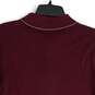 Mens Maroon Long Sleeve Spread Collar Golf Polo Shirt Size XS image number 4