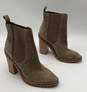 Chanel Pointed Toe Tan Suede Chain Trim Ankle Boots image number 2