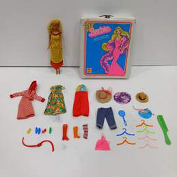 Barbie Doll In Case w/ Clothes& Other Accessories