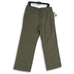 NWT GAP Mens Green Striped Slash Pocket Bootcut Leg Dress Pants Size 34W X30L