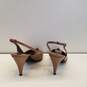 Bruno Magli Italy Tan Leather Slingback Peep Toe Heels Shoes Size 7.5 M image number 4
