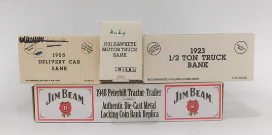 Vintage Ertl Jim Beam Die-Cast Car Truck Coin Banks Lot of 4 image number 1