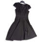 Womens Black Cap Sleeve Side Zip Knee Length A-Line Dress Size Medium image number 1