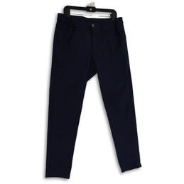 Mens ABC Navy Blue Flat Front Pockets Straight Leg Chino Pants Size 34