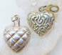 Sterling Silver Monet Rose Quartz Romantic Heart Charm Pendants 18.5g image number 3