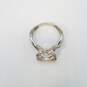 14K White Gold Cubic Zirconia Sz 6 3/4 Ring 4.8g image number 4