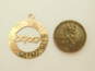 Vintage 13K Gold Etched Expo 67 Personalized Open Circle Pendant Charm 1.8g image number 3