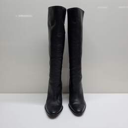 Zara High Heeled Leather Boots 37 alternative image