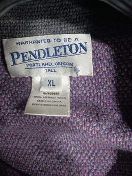 Pendleton Purple Pattern Zip Up Cardigan Style Sweater Size XL